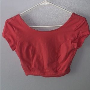 coral cropped top